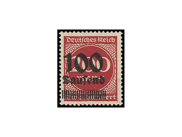 100 Tsd. auf 200 M. lilarot, sogen. "Erfurter Fehldruck", postfrisch, minimaler Eckbug unten links, sign. Düntsch BPP, eine s