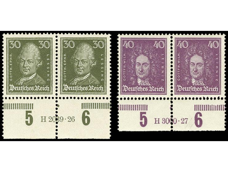 30 und 40 Pfg. je im Unterrandpaar mit HAN, postfrisch, Pracht