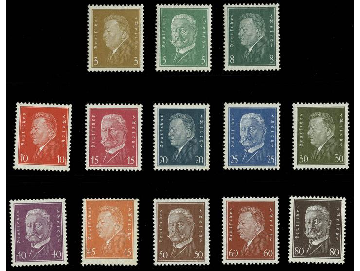 1928, Reichspräsidenten 3-80 Pfg. kpl., postfrisch, Kabinett, sign. Peschl BPP (Mi. 1.100,-)