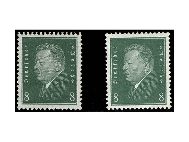 8 Pfg. mit liegendem Wz. und mit grünlichem Gummi, beide postfrisch, Pracht (Mi. 560,-)