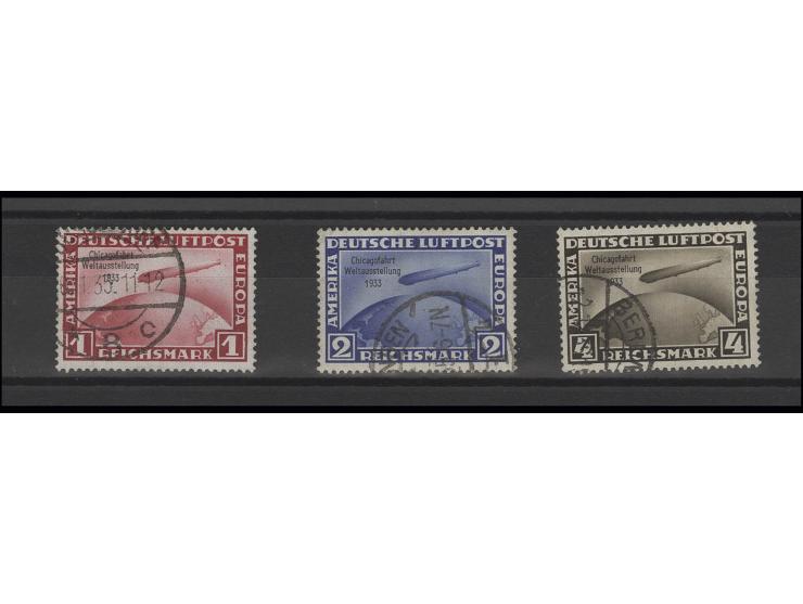 1933, Chicagofahrt 1-4 M. kpl., gestempelt, Pracht, sign. Schlegel A. BPP (Mi. 1.000,-)