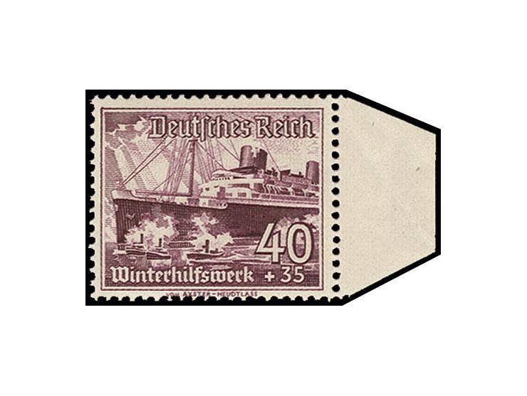 40 Pfg., rechtes Randstück mit senkrechter Gummiriffelung, postfrisch bzw. Falz im Rand, Fotoattest Schlegel BPP, ex Dr. Rueg