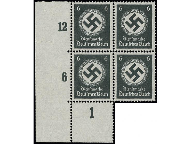 1934, Behördendienstmarke 6 Pfg. mit waagerechter Gummiriffelung, postfrischer 4er-Block, Fotoattest Oechsner BPP (Mi. 880,-)