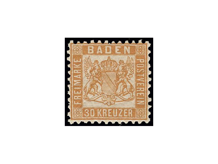 30 Kr. gelborange, farbfrisch und gut gezähnt, postfrisch, Kabinett, sign. Englert BPP(Mi. 600,-) ex Dr. Rueger