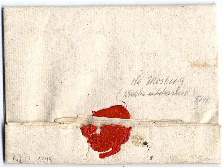 1798, "DE MOSBURG", L1 auf kpl. Faltbrief nach Sulgau, Pracht, handschriftlich sign. P. Sem (Feuser-Nr. 2303-1; 800,-)