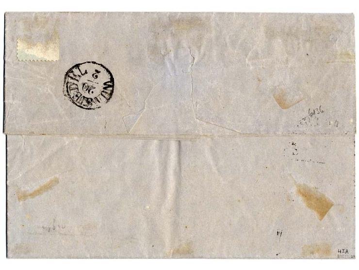 6 Kr. rötlichbraun mit ausgefüllten Ecken, voll- bis meist breitrandig mit sauberem Halbkreisstempel "ASCHAFFENBURG 19/2" (18