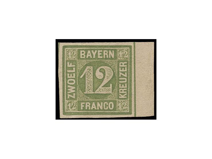 12 Kr. grün, allseits breitrandig mit 5/6 mm rechtem Bgenrand, postfrisch, Luxus, Kurzbefund Schmitt BPP