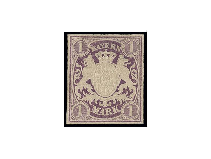 1874, 1 M. violett, geschnitten, allseits gut gerandet, sauber ungebraucht, sign. Brettl BPP, Kabinett,  ex Dr. Rueger