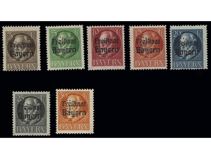 PORTOFREIHEITSMARKEN: 1920, 3-30 Pfg., postfrisch, Kabinett, sign. Pfenninger, ex Dr. Rueger