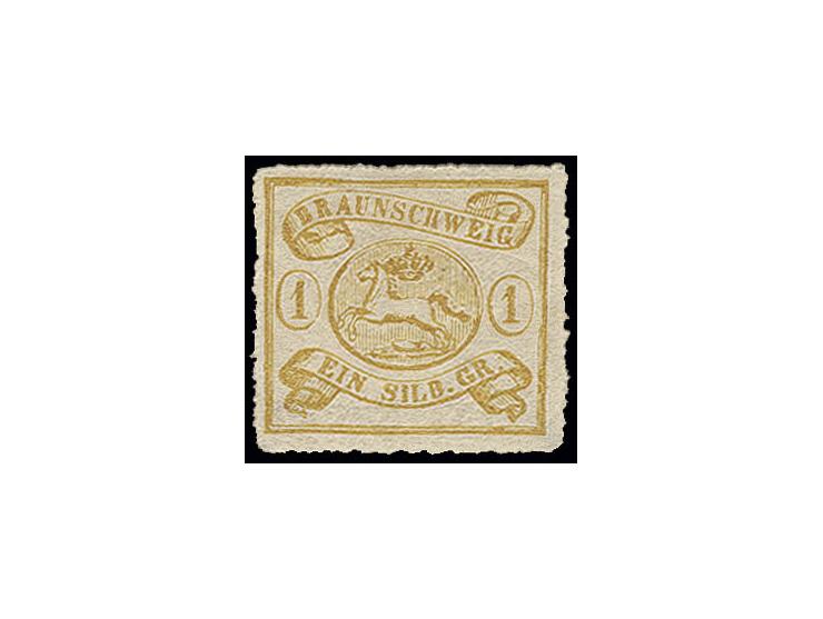 1 Sgr. gelb, sehr farbfrisch mit einwandfreiem Durchstich, sauber ungebraucht, Kabinett, Fotoattest Lange BPP ex Dr. Rueger