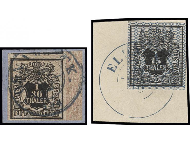 1/30 Th., voll- bis überrandiges rechtes Randstück mit DKr. von Osnabrück auf Briefstück, Kabinett, sign. Rappaporte und H. K