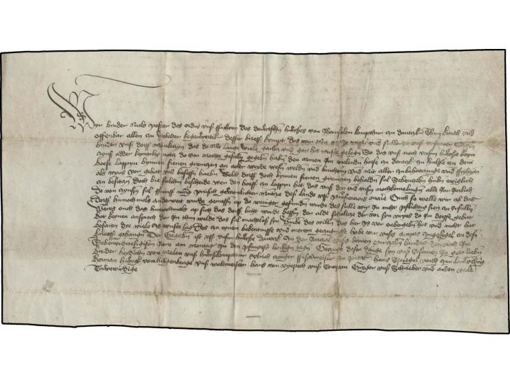 1437, Deutscher Ritterorden Danzig, Urkunde in Briefform (vorderseitiger Vermerk "10" Briefregisternummer der Kanzlei) des Ko
