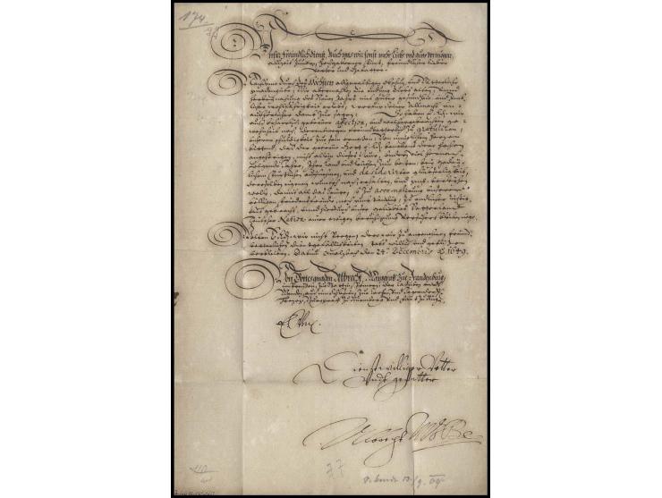 1649, Brief Albrecht II. von Brandenburg-Ansbach (1620-1667) an seinen Vetter den Fürsten von Anhalt vom 24. Dezember aus Ans