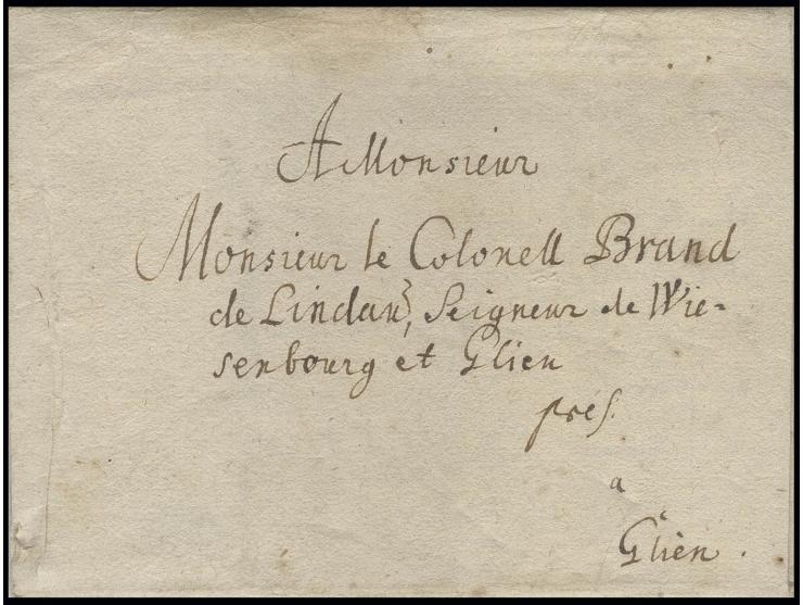 1694, Militärbrief an den kurfürstlichen Oberst Brand von Lindau eines alten brandenburgischen Adelsgeschlechts mit Herrschaf
