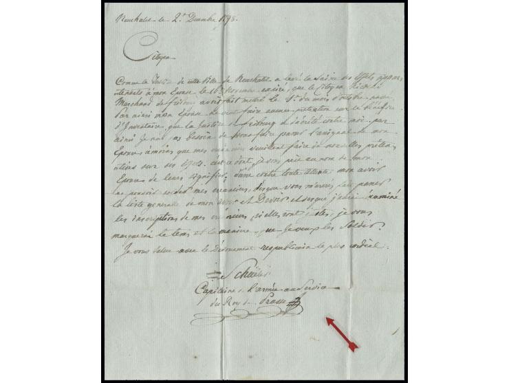 1798, Preußisches Territorium Neuenburg (Neuchatel) in der Schweiz, 1707 an Preußen, auch während der "Helvetischen Republik"