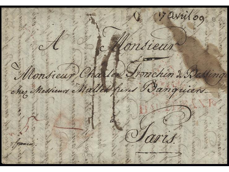 1809, Brief eines preußischen Offiziers aus Königsberg vom 17. April nach Paris, in dem die Rückkehr des Königs aus seinem Fl