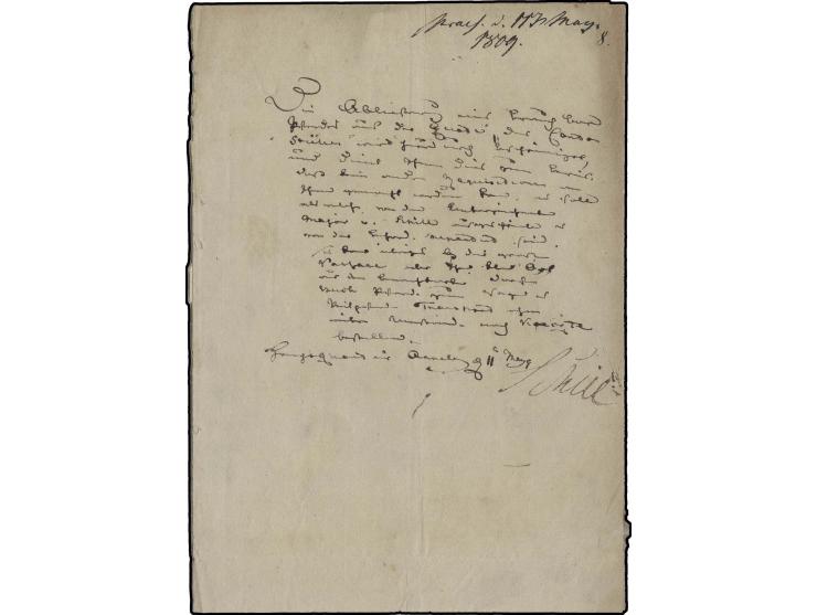 1809, Ferdinand von Schill (1776-1809), Autograph des Majors vom Rebellenzug mit dem 2. Brandenburgischen Husaren-Regiment in
