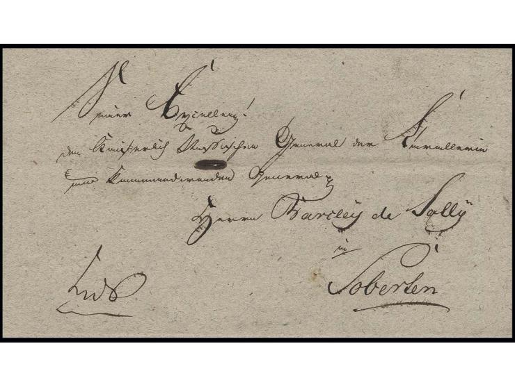 1813, Militärischer Nachrichtenaustausch der Verbündeten - Brief von der 11. preußischen Brigade (rückseitig gut erhaltenes S