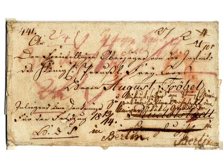 1815, Adolf Wilhelm von Lützow (1782-1834), Vordruck-Briefhinhalt mit der Unterschrift des Oberstleutnant aus dem Kantonierun