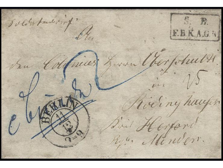 1841 erfolgte die Aufhebung der EKr. Militär-Briefstempel und mit Circular vom 5. April wurden Soldaten-Briefstempel eingefüh