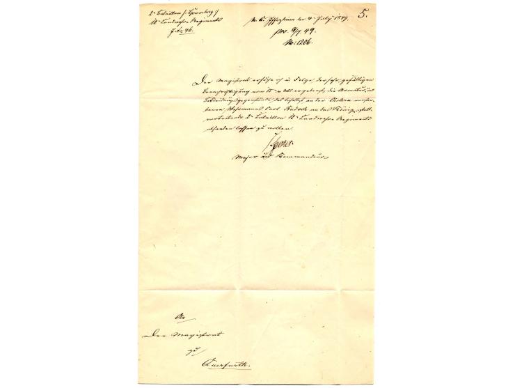 1849, DKr. "FELD-POST D.3. ARMEE CORPS", Feldpostbrief vom 4. Juli aus dem Marschquartier Iffezheim bei Rastatt nach Querfurt