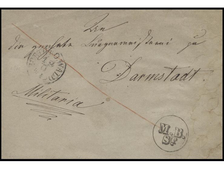 1848, EKr. "M.B. ST." (Militärbrief Stempel), der plastisch wirkende Stempel wurde wahrscheinlich mit Verfügung Nr. 136 vom 3