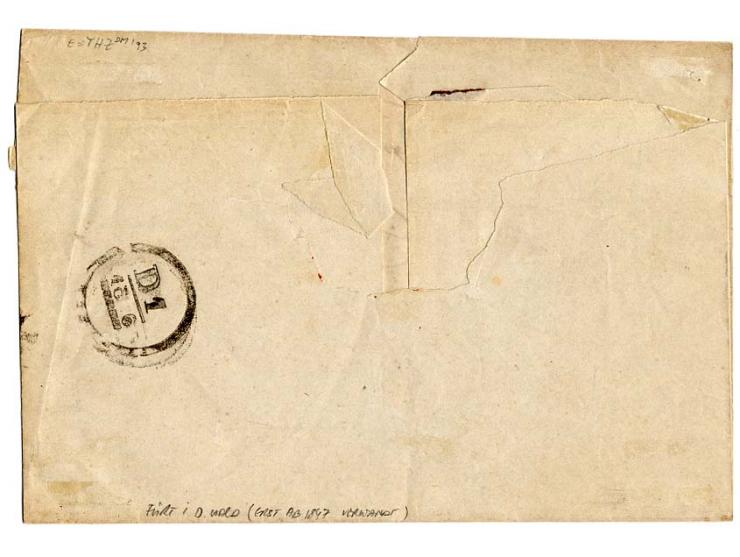 1848, EKr. "M.B. ST." (Militärbrief Stempel), der plastisch wirkende Stempel wurde wahrscheinlich mit Verfügung Nr. 136 vom 3