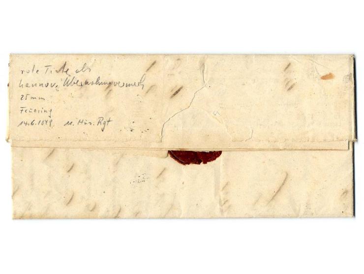 1849, "KÖNIGL. PREUSS. FELDPOST", DKr. auf Dienstbrief nach Diepholz in Hannover, über das hannoversche Postamt in Hamburg mi