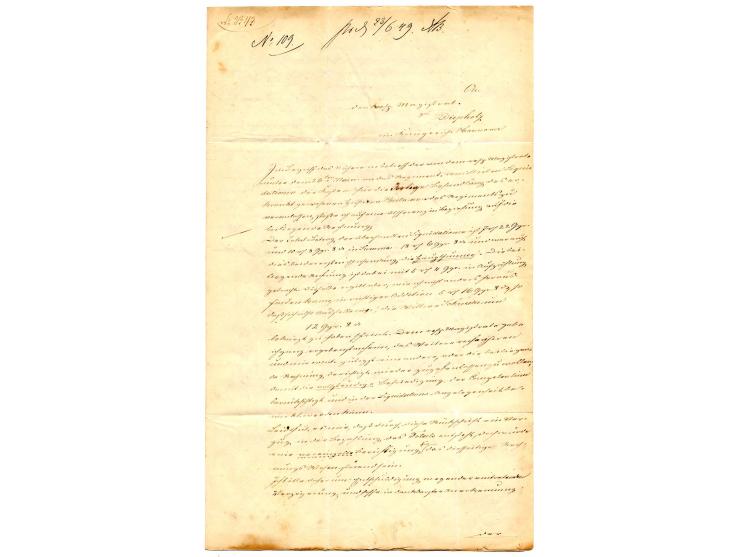1849, "KÖNIGL. PREUSS. FELDPOST", DKr. auf Dienstbrief nach Diepholz in Hannover, über das hannoversche Postamt in Hamburg mi