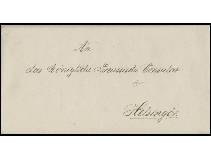 1862, Auslandsreise der Segelfregatte "Thetis", Brief mit Mitteilung an das Königliche Preußische Konsulat in Helsingör, zu t