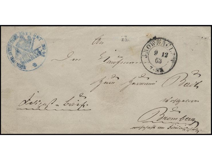 1863, Truppenstempel auf Feldpostbrief mit DKr. "JNOWRACLAW 9 12 63" nach Bromberg - Feldpostbriefe aus dem Polnischen Aufsta