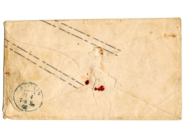 1866, "Soldatenbrief" - Paketbegleitbrief, 3 Sgr.-Ganzsache aus "TREMPEN 20/4" (Ostpreußen), moderiertes Porto an Soldaten im