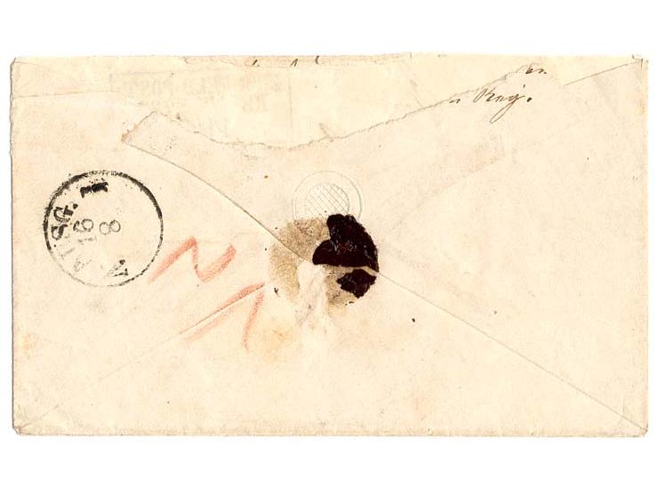 1866, "K:PR:FELD=POST=RELAIS no. 33. 14/3", Ra3 von einem der etwa 50 Feldpost-Relais die während des Krieges in Tätigkeit wa