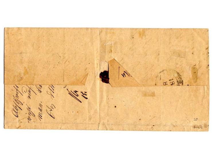 1866, "K:PR:FELDPOST-RELAIS No. 21 16/8", DKr. auf Dienst-Feldpostbrief mit Siegel des 14. Preußischen Landwehr-Regiments, se
