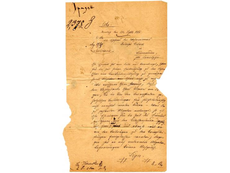 1866, "K:PR:FELDPOST-RELAIS No. 21 16/8", DKr. auf Dienst-Feldpostbrief mit Siegel des 14. Preußischen Landwehr-Regiments, se