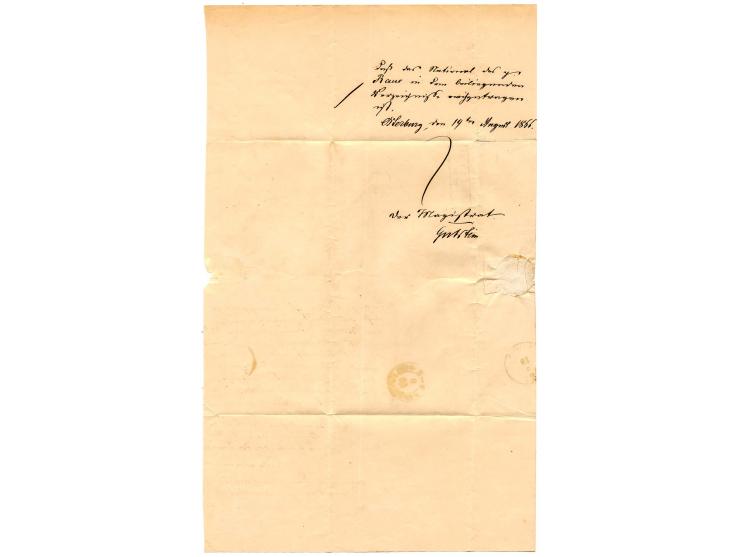 1866, Besetzung von Hannover, Feldpostbrief mit Hannover-Stempel "HILDESHEIM B K 17 8" und "S. B. 5 R. I. D. no. 63 4.B." (So