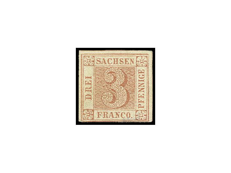 1850, 3 Pfg. ziegelrot, Platte III, Type 7, farbfrisch und allseits voll- bis breitrandig, ungebraucht ohne Gummi, rückseitig