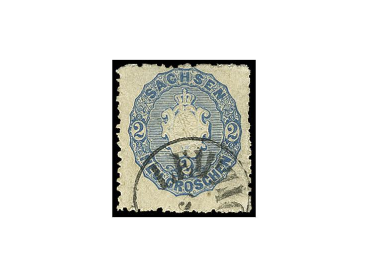 2 Ngr. blau mit sehr seltener Entwertung durch kleinen EKr. "LEIPZIG 5/..", Pracht