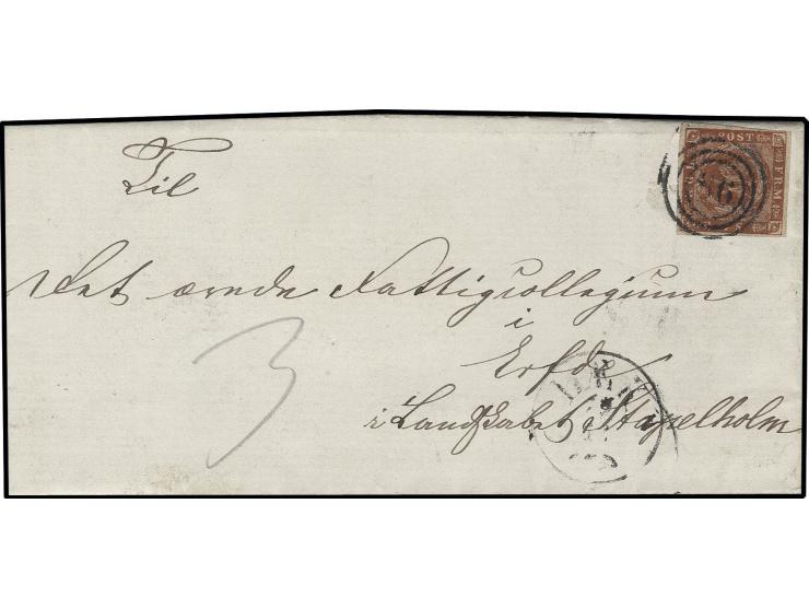 4 S. rotbraun, knapp- bis vollrandig mit Nummernstempel "86" auf am 29.12.1860 in Karlum geschriebenem Faltbrief nach Erfde, 
