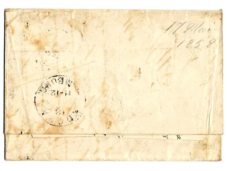 4 S. orange braun, allseits vollrandig mit Halbkreisstempel "BERGEDORF 17/5 II T" auf Faltbrief nach Altona, außerdem im Tran