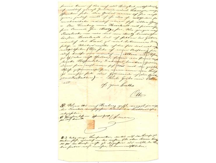 4 S. orange braun, allseits vollrandig mit Halbkreisstempel "BERGEDORF 17/5 II T" auf Faltbrief nach Altona, außerdem im Tran