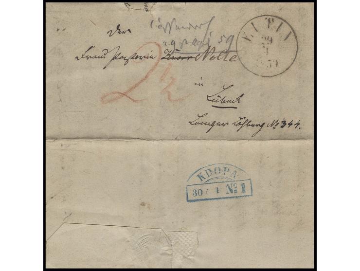"Kassendorf  29.4.59", handschriftlicher Aufgabevermerk mit Bleistift auf fast kpl. Faltbrief (innen entsprechend datiert) mi