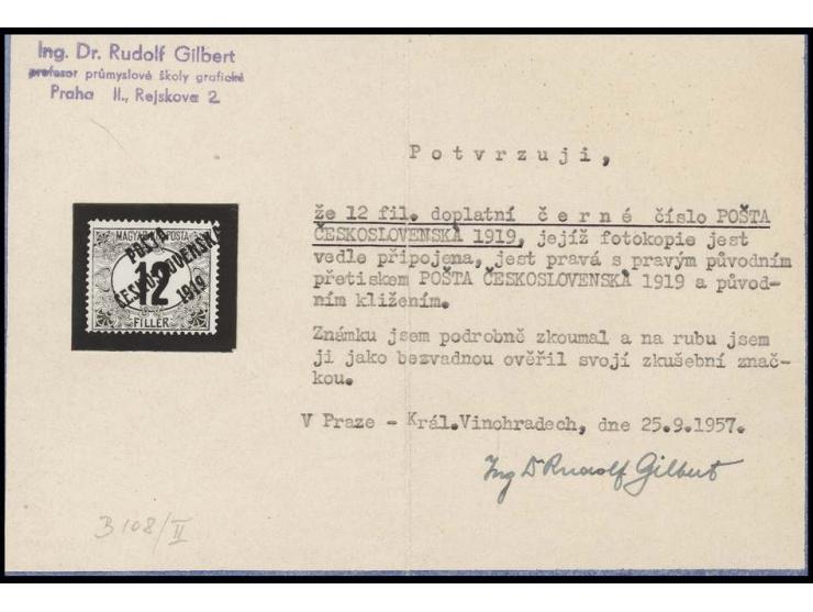 12 f. green/black, unused, fine, a rare stamp, sign. Gilbert with certificate