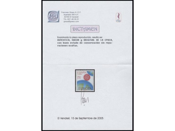 1967, CEPT 1,50 pta. in unissued colour, unhinged mint, fine and scarce, opinion Graus
