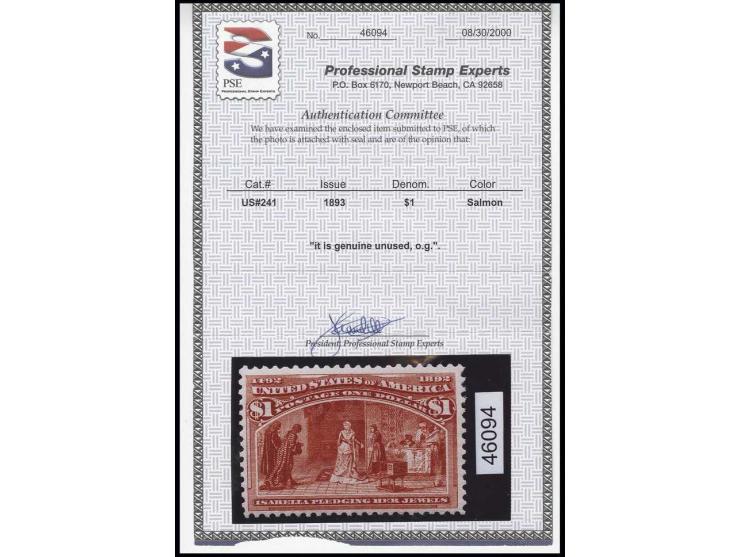  1 $ orange-red, fresh coulor and nice centering, unused with full original gum, very fine, certificate PSE