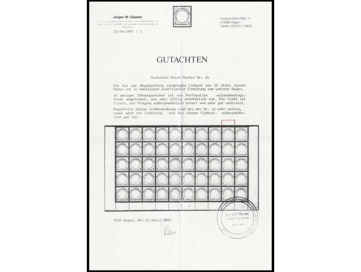  Großer Brustschild: ¼ Gr. grauviolett, farbfrisch, sehr gut geprägt, gezähnt und zentriert, postfrisch, unsigniert, Luxus