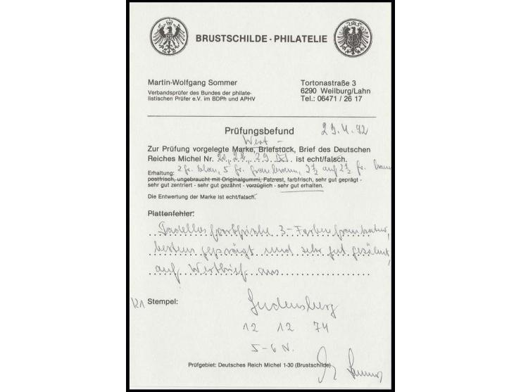 1874, 2½ auf 2½ Gr., 2 Gr. und 5 Gr. mit EKr. "GUDENSBERG 12 12 74" auf Wertbriefumschlag nach Volkach; eine Rückklappe fehlt