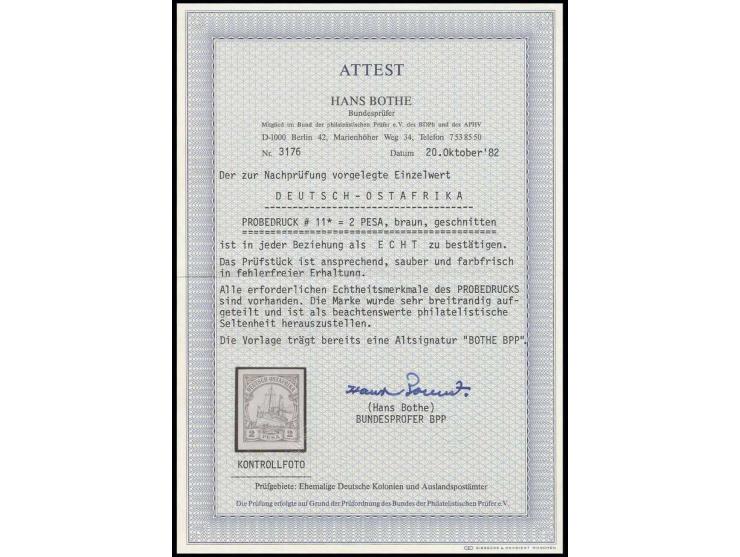 1901, Probedruck 2 P. ungezähnt, ungebraucht, Kabinett, sign. mit Fotoattest Bothe BPP ( Mi. 3.000,-)