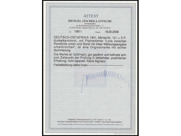 5 P. mit Plattenfehler "Linie zwischen Randlinie unten und Band mit linker Wertangabe unterbrochen", postfrisch, Kabinett, un