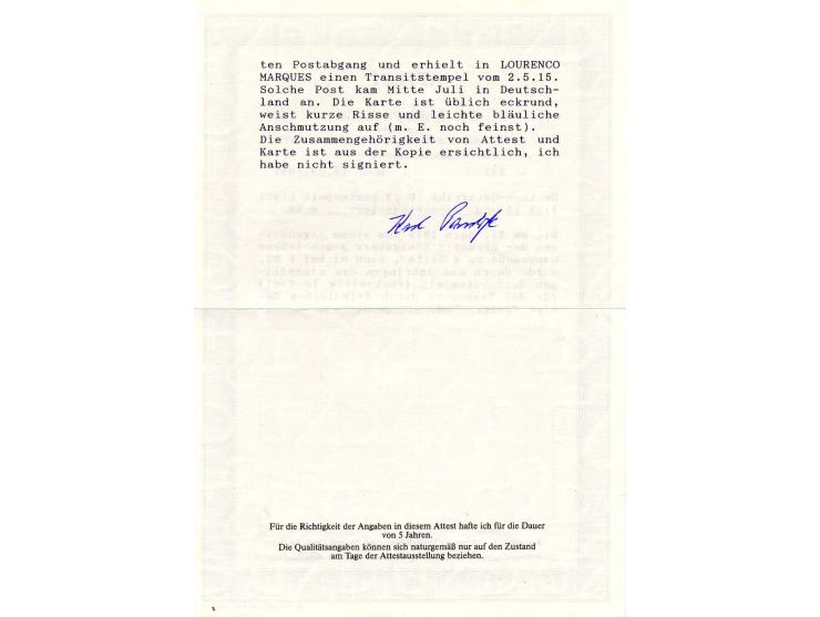 "Zensur passiert", violetter L1 rückseitig auf bedarfsgebrauchter Ganzsachenkarte 4 H. mit viel Text von einem Angehörigen de